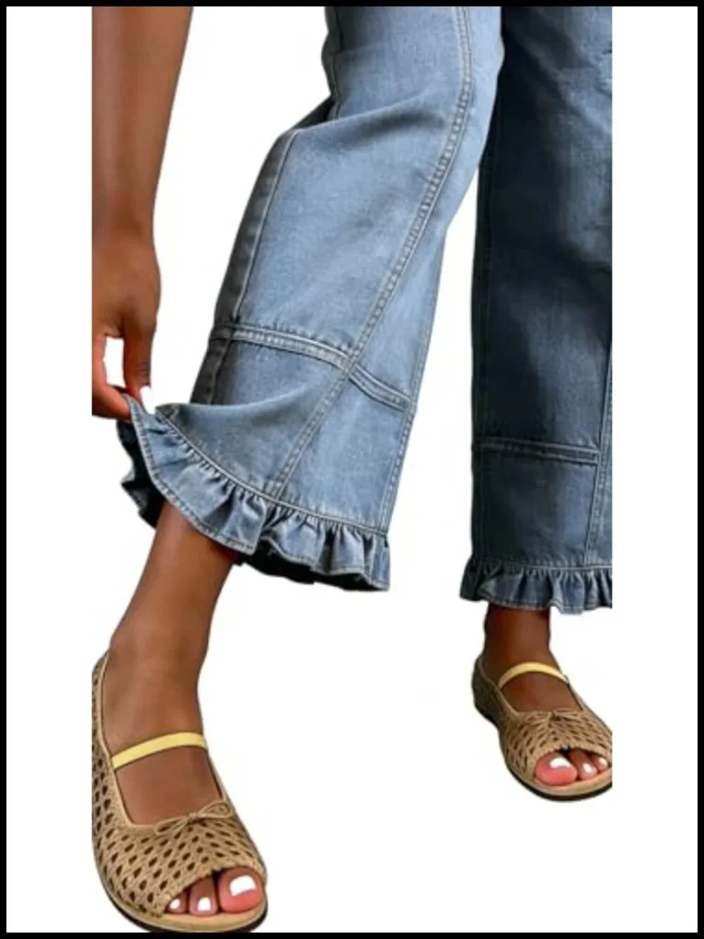 Floral Print Wide Leg Barrel Jeans Y2k Patchwork Baggy Denim
